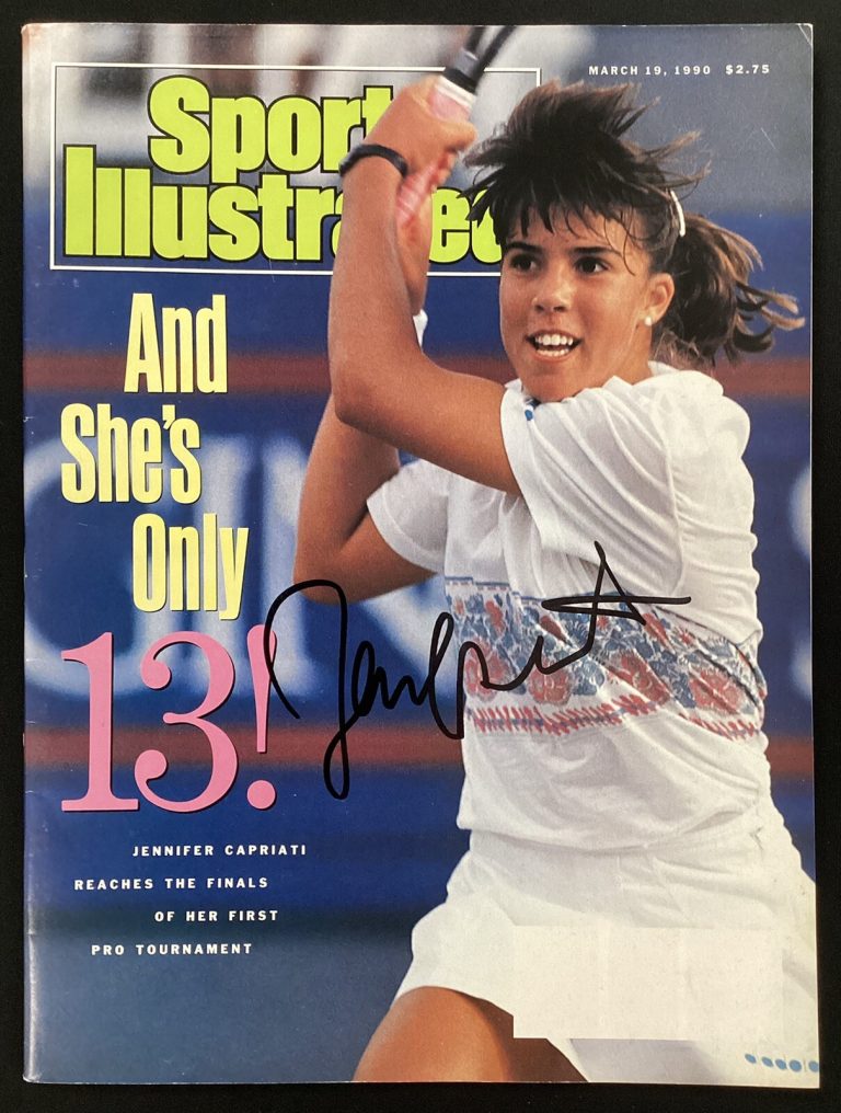 Jennifer Capriati Signed Sports Illustrated 3/19/90 NoLabel Tennis Slam Auto JSA