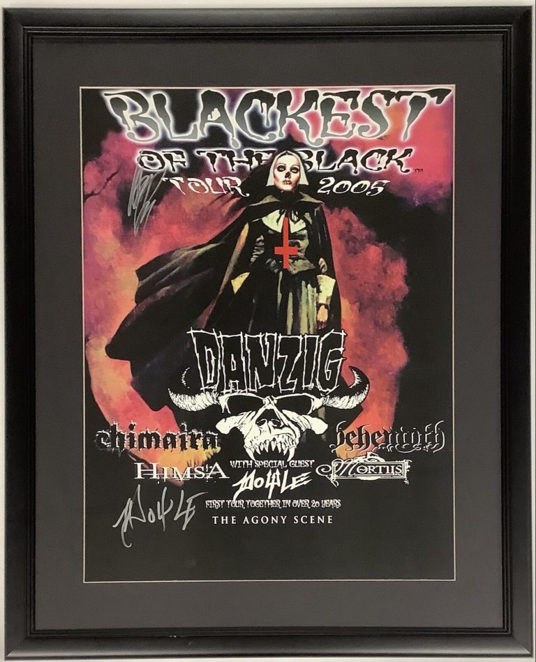 Glenn Danzig Signed Poster 2005 Black Tour Misfits Doyle Autograph Framed JSA