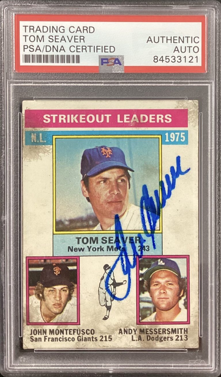 Tom Seaver Signed 1976 Topps #203 Baseball Card NY Mets Autograph HOF PSA/DNA