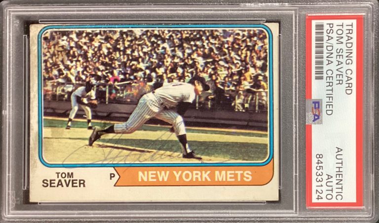 Tom Seaver Signed 1974 Topps #80 Baseball Card NY Mets Autograph HOF PSA/DNA