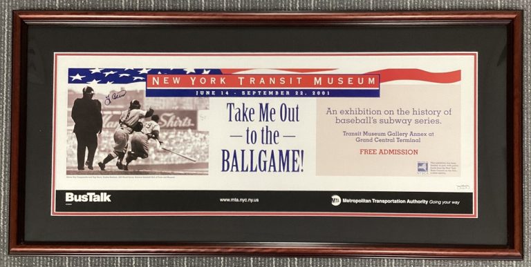 Yogi Berra Signed Print 28x12 NY Transit Take Me Out Yankees Auto HOF Framed JSA