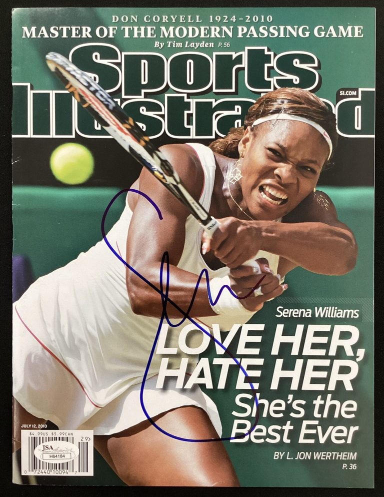 Serena Williams Signed Sports Illustrated 7/12/10 No Label Tennis Slam Auto JSA