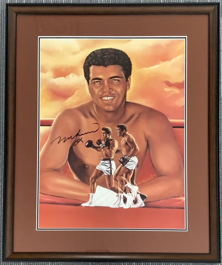 Muhammad Ali Signed Poster 18x24 Boxing Heavyweight Autograph Framed  HOF JSA