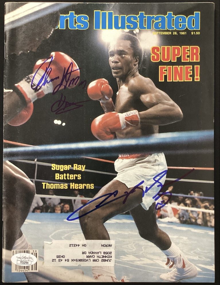 Sugar Ray Leonard Signed Sports Illustrated 9/28/81 Thomas Hearns Autograph JSA1