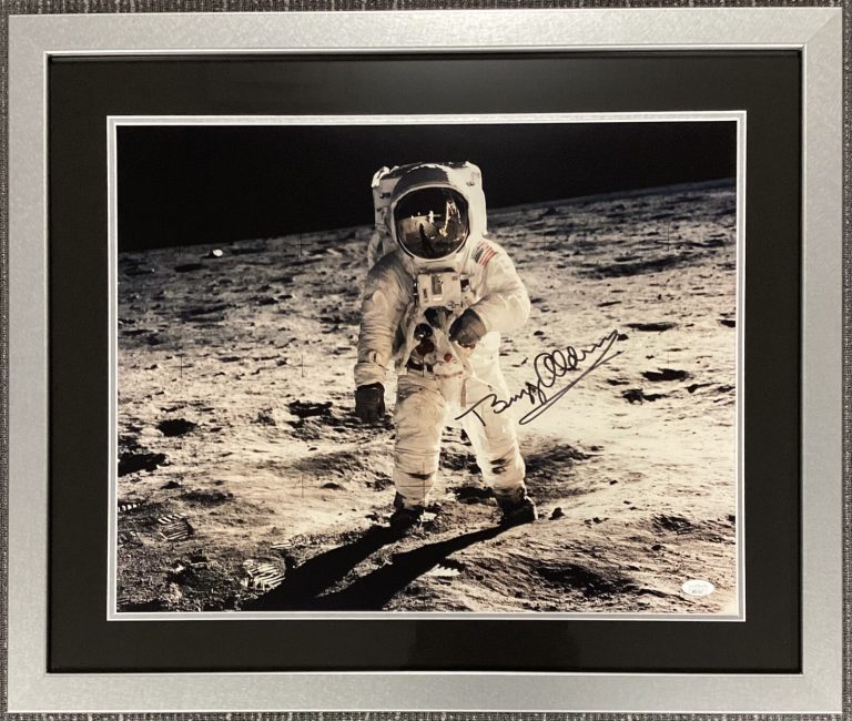 Buzz Aldrin Signed Photo 16x20 Space Autograph Apollo NASA Moon Walk Framed JSA