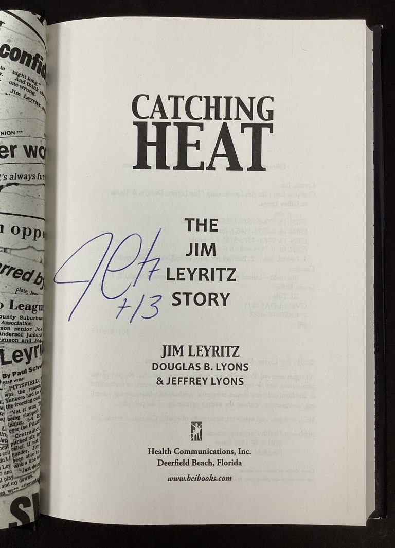 Jim Leyritz Signed Book Catching Heat NY Yankees WSC Autograph TPG
