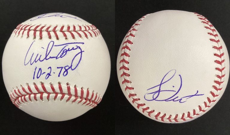 Bucky Dent Signed Baseball AHS Yankees Mike Torrez Auto 10-2-78 Inscription JSA