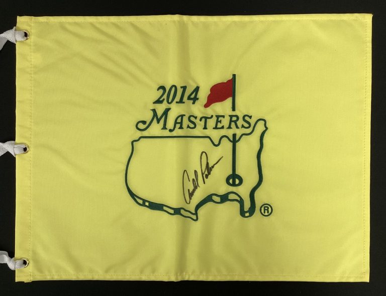 Arnold Palmer Signed Masters Flag 2014 PGA Tour King Golf Autograph HOF JSA