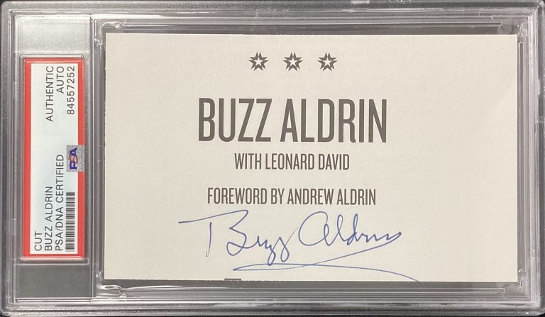 Buzz Aldrin Signed Cut Book Page Apollo NASA Moon Walker Space Autograph PSA/DNA