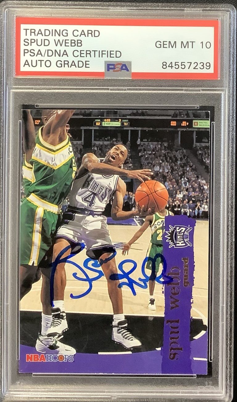 Spud Webb Signed 1995 NBA Hoops #143 Basketball Card Auto PSA/DNA Gem MT 10