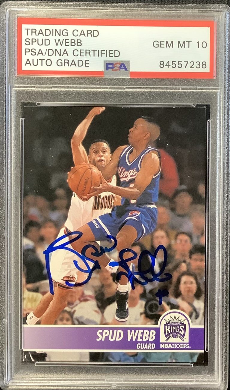 Spud Webb Signed 1994 NBA Hoops #189 Basketball Card Auto PSA/DNA Gem MT 10