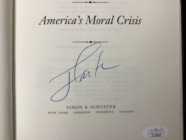 Jimmy Carter Signed Book Our Endangered Values Hardcover President Autograph JSA