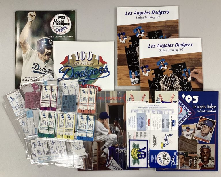 LA Dodgers Lot of 23 Spring Training Baseball Ticket Programs Schedules Ephemera