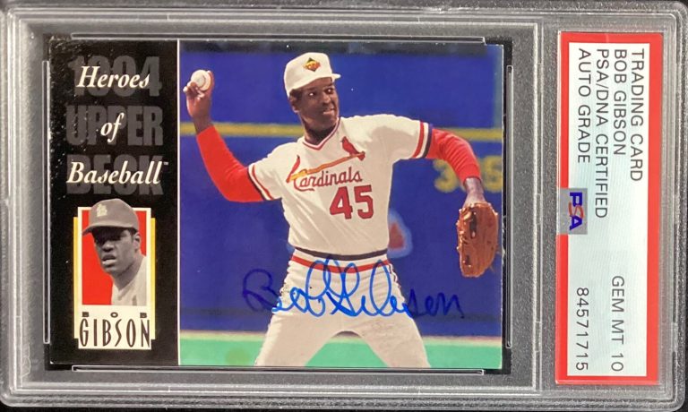 Bob Gibson Signed 1994 Upper Deck #219 Baseball Card Auto PSA/DNA Gem Mint 10