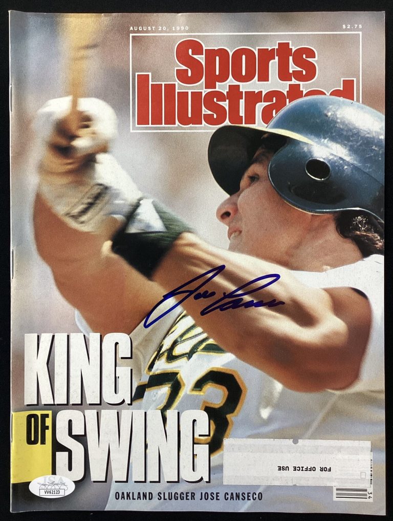 Jose Canseco Signed Sports Illustrated 8/20/90 Oakland Athletics Autograph JSA 2