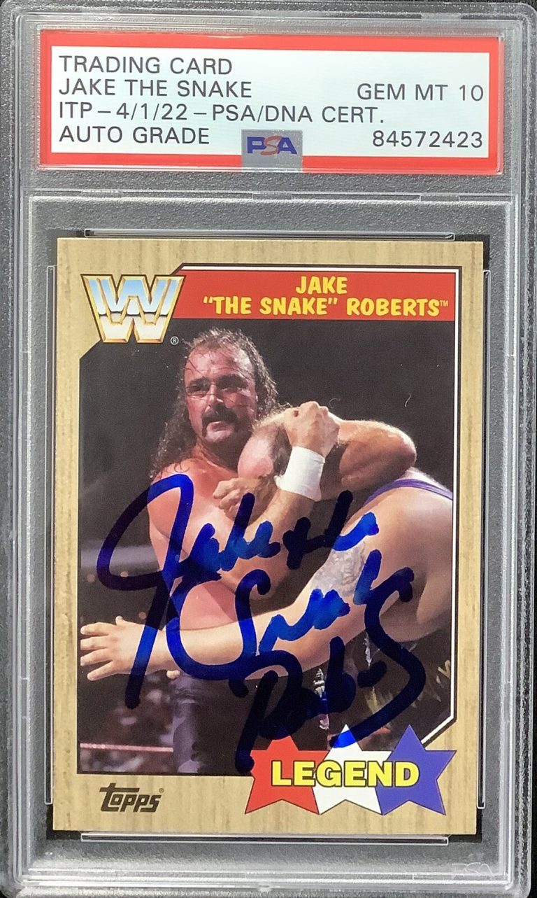 Jake Roberts Signed 2017 Topps #78 Wrestling Card Ins Auto WWE PSA/DNA GEM MT 10