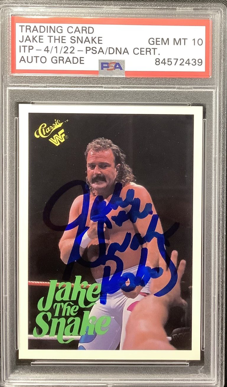 Jake Roberts Signed 1990 TitanSports #63 Wrestling Ins Auto PSA/DNA GEM MT 10