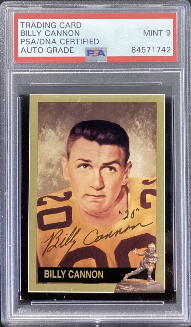 Billy Cannon Signed 1992 Heisman Card #25 LSU Tigers PSA/DNA Autograph Mint 9