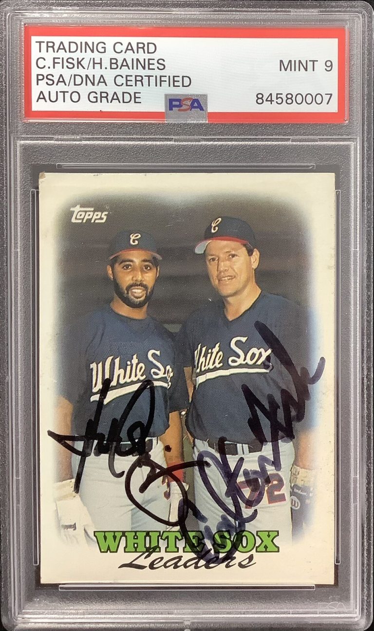 Carlton Fisk Signed 1988 Topps #321 Card Baines White Sox PSA/DNA Auto Mint 9