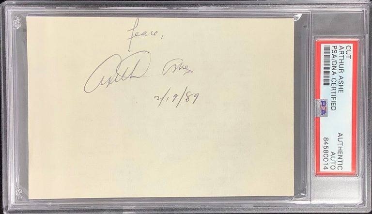 Arthur Ashe Signed Cut Tennis US Open Wimbledon Davis Cup Insc Autograph PSA/DNA