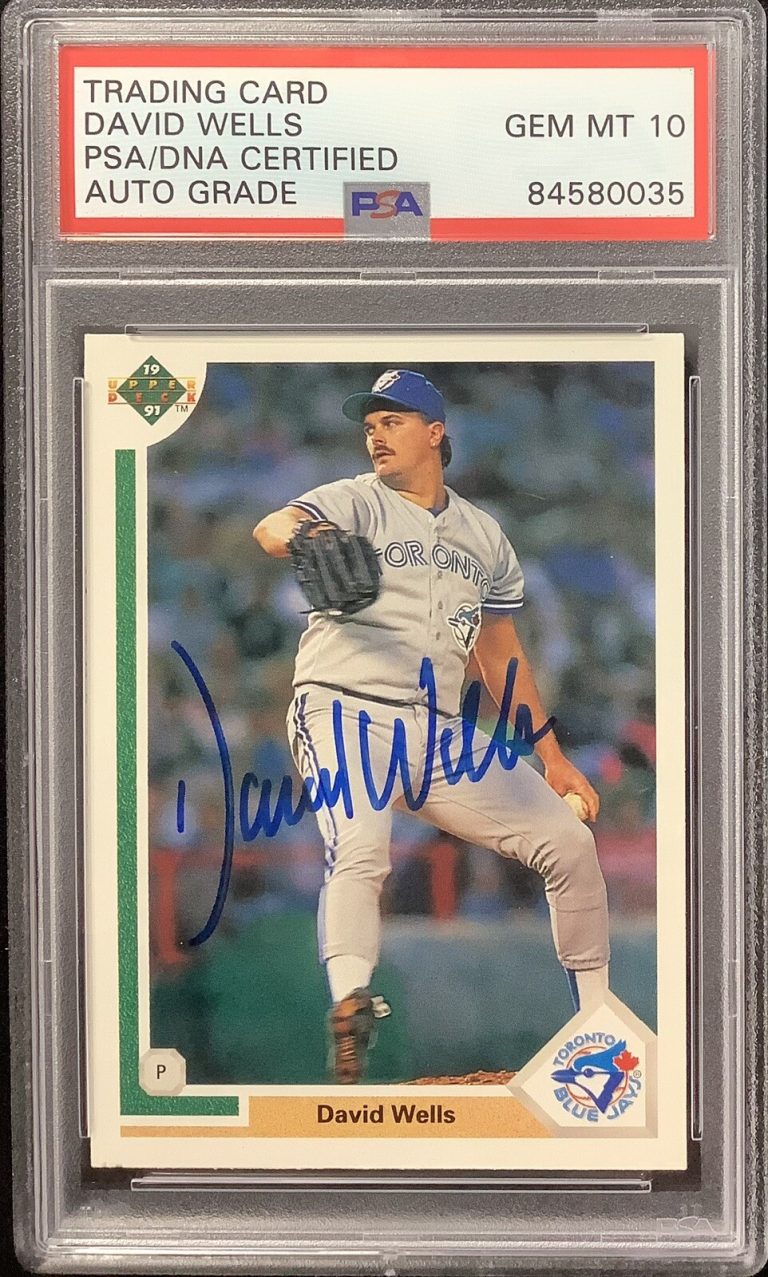 David Wells Signed 1990 Upper Deck #583 Card Blue Jays PSA/DNA Auto GEM MT 10