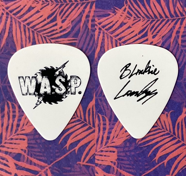W.A.S.P. Logo Guitar Pick White Blackie Lawless Sig Model Early 90s Tour VINTAGE
