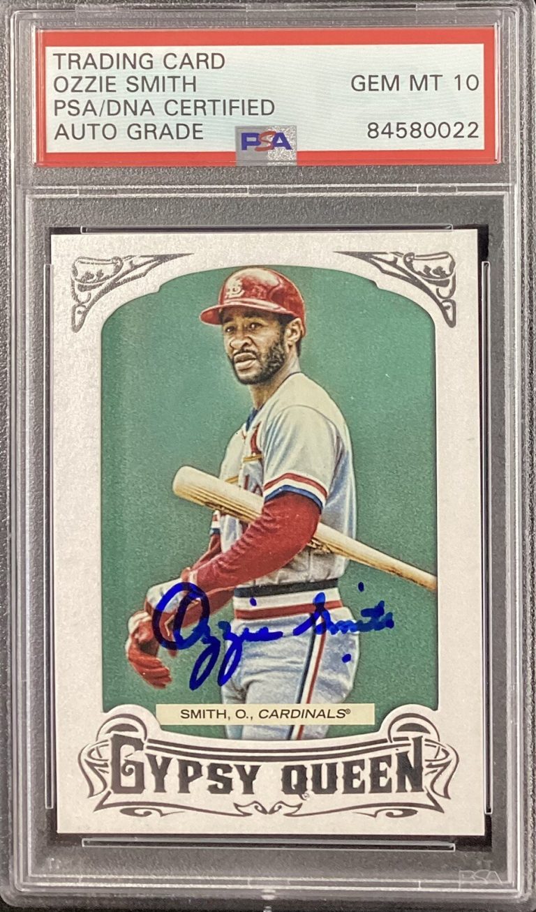 Ozzie Smith Signed 2014 Topps #202 GypsyQueen Card Cardinals PSA/DNA Auto Gem 10
