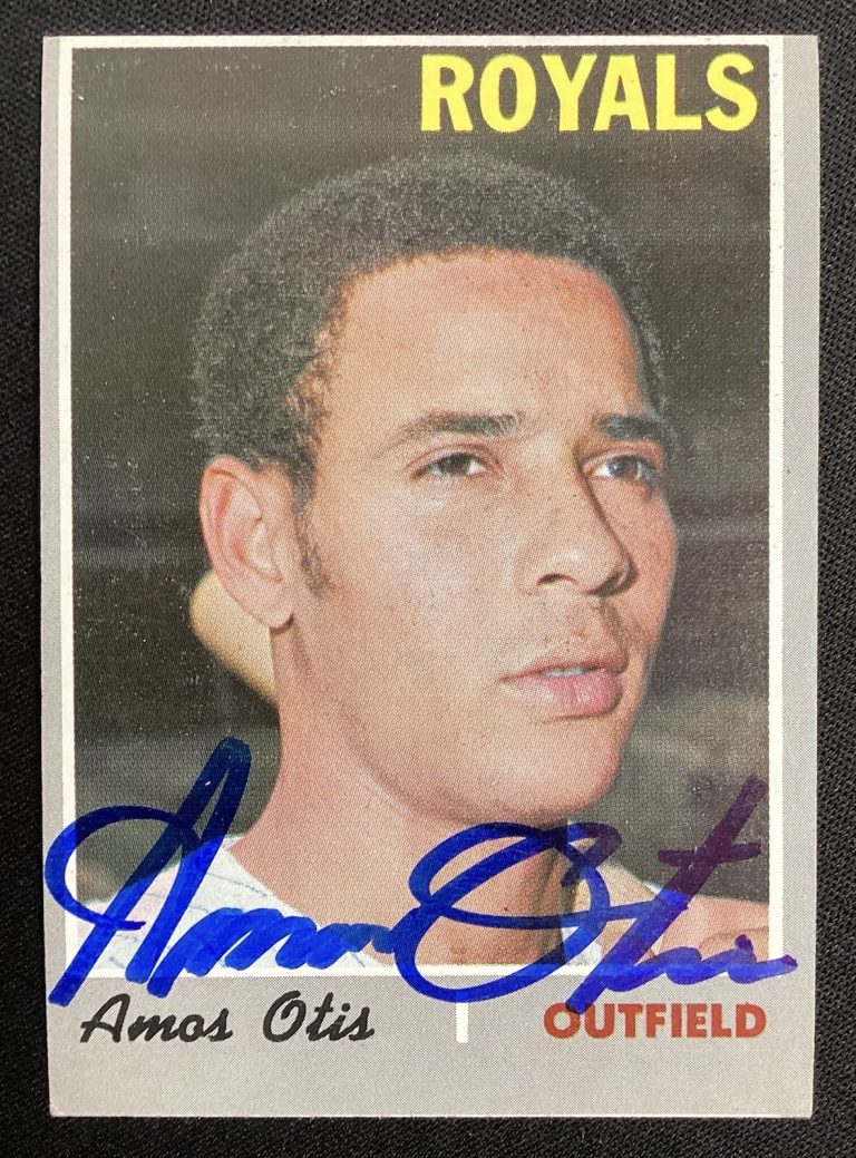 Amos Otis Signed 1970 Topps #354 Baseball Card KC Royals Autograph TPG