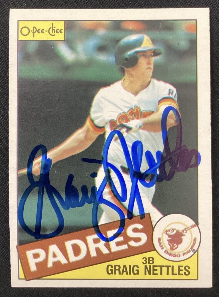 Graig Nettles Signed 1985 O-Pee-Chee #35 Baseball Card Padres Autograph TPG