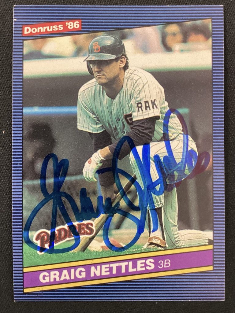 Graig Nettles Signed 1986 Donruss #478 Baseball Card SD Padres Autograph TPG