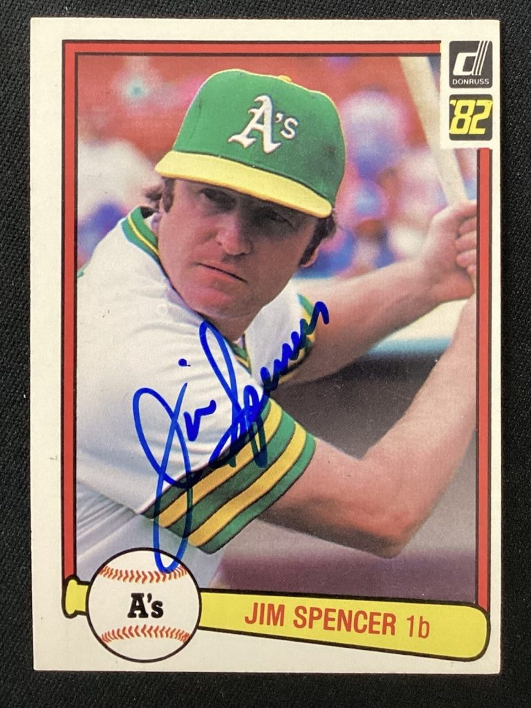 Jim Spencer Signed 1982 Donruss #265 Baseball Card Athletics A’s Autograph TPG