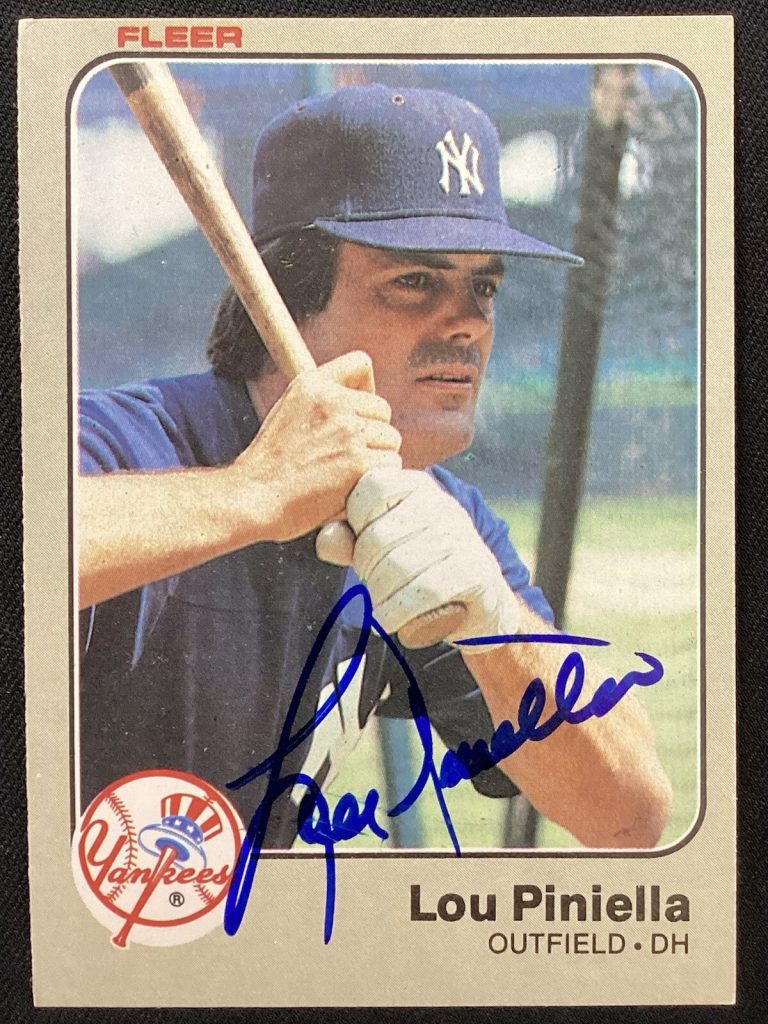 Lou Piniella Signed 1983 Fleer #392 Baseball Card New York Yankees Autograph TPG
