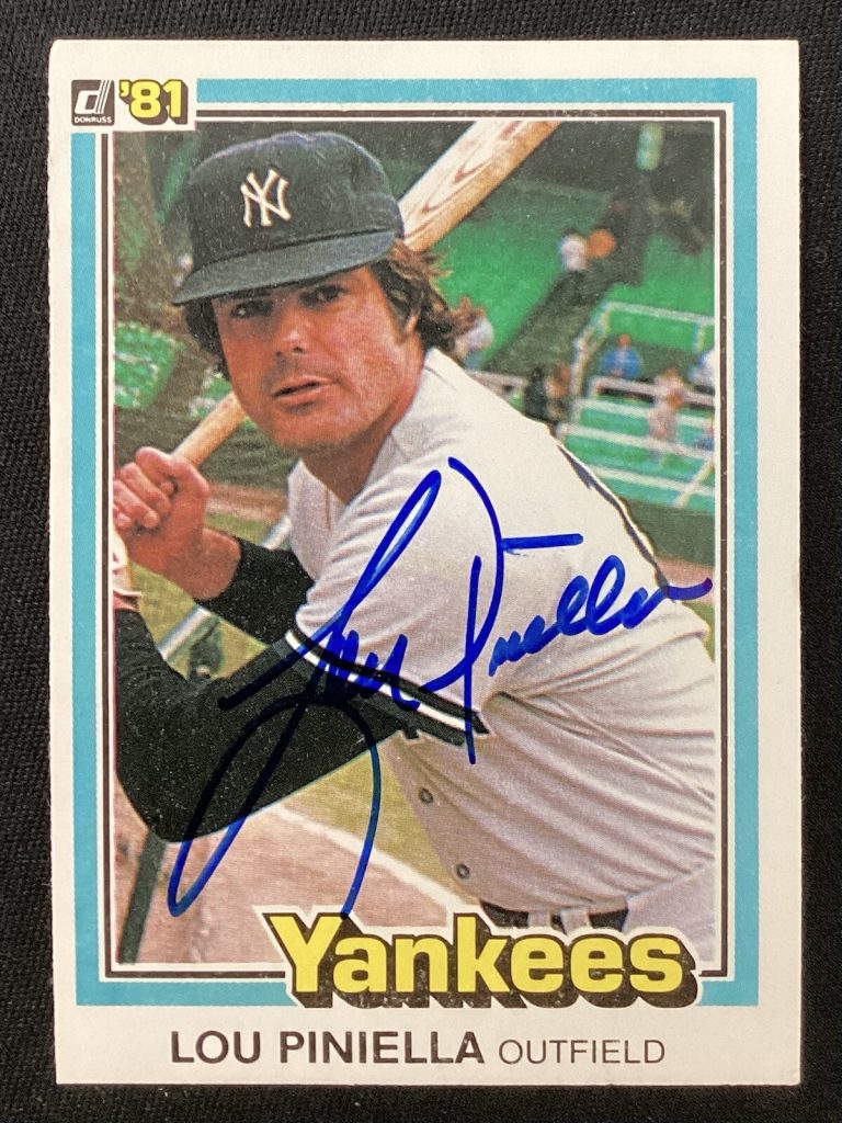 Lou Piniella Signed 1981 Donruss #109 Baseball Card NY Yankees Autograph TPG