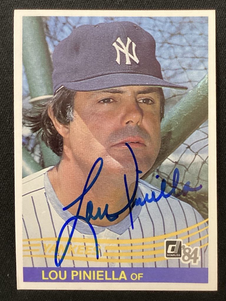 Lou Piniella Signed 1984 Donruss #274 Baseball Card NY Yankees Autograph TPG