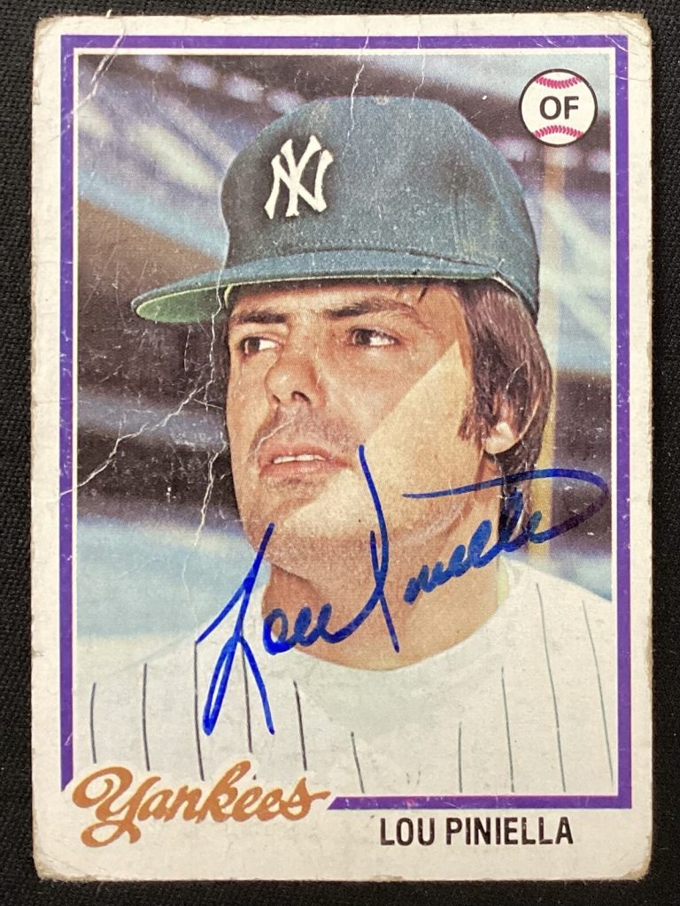 Lou Piniella Signed 1978 Topps #159 Baseball Card NY Yankees Autograph TPG