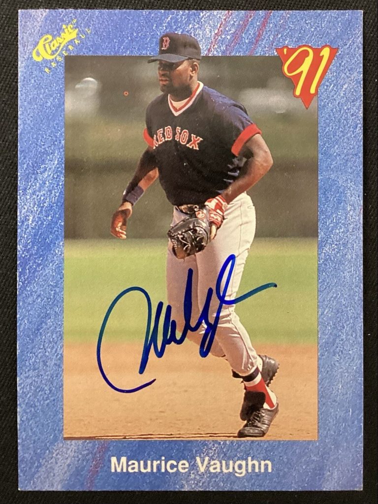 Mo Vaughn Signed 1991 Classic #T24 Baseball Card Boston Red Sox Autograph TPG