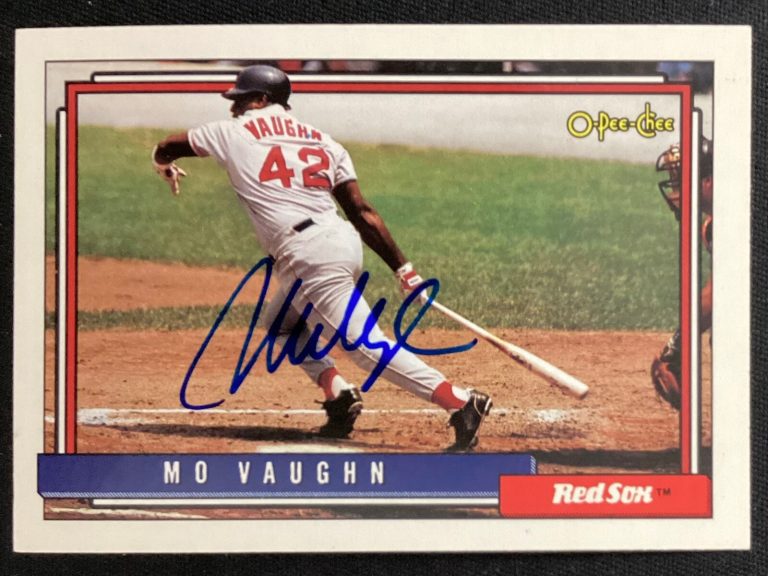 Mo Vaughn Signed 1992 O-Pee-Chee #59 Baseball Card Boston Red Sox Autograph TPG