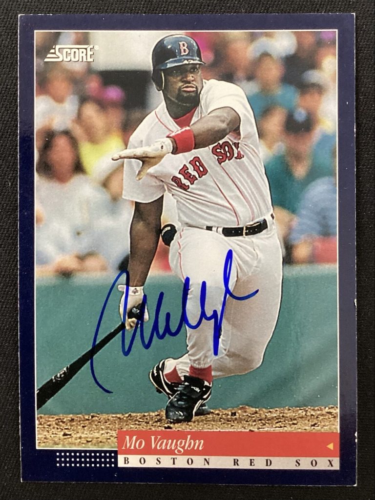 Mo Vaughn Signed 1993 Score #57 Baseball Card Boston Red Sox Autograph TPG