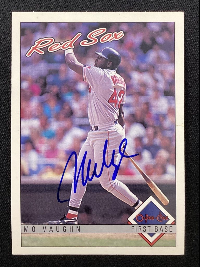 Mo Vaughn Signed 1993 O-Pee-Chee #393 Baseball Card Boston Red Sox Autograph TPG