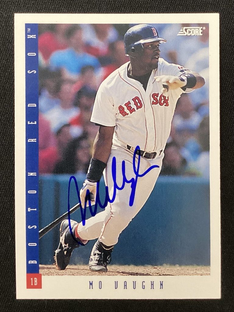 Mo Vaughn Signed 1993 Score #132 Baseball Card Boston Red Sox Autograph TPG