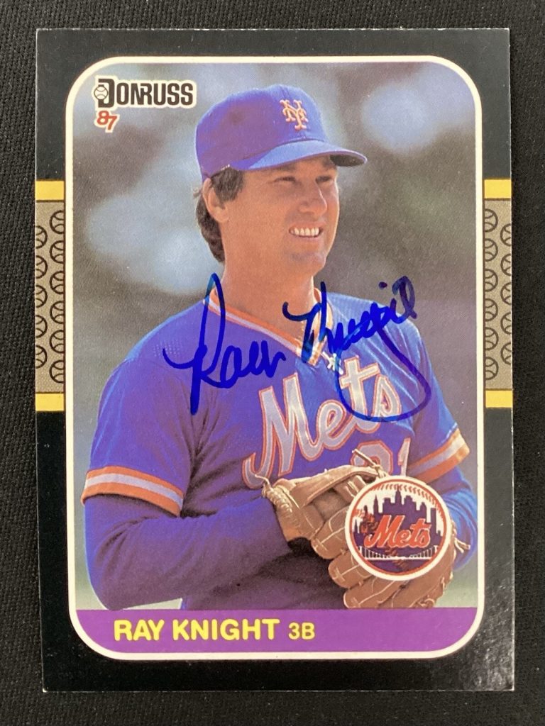 Ray Knight Signed 1987 Donruss #586 Baseball Card New York Mets Autograph TPG