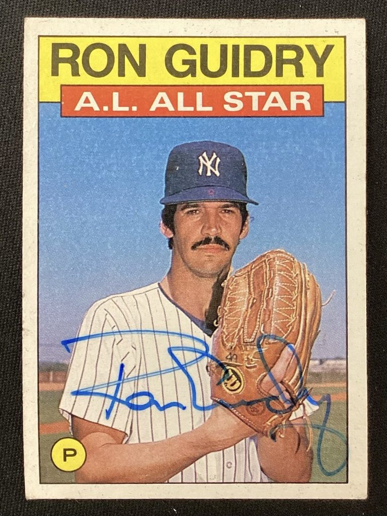 Ron Guidry Signed 1986 Topps #721 Baseball Card New York Yankees Autograph TPG