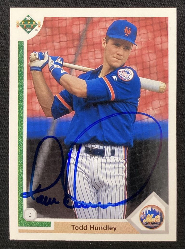 Todd Hundley Signed 1991 Upper Deck #440 Baseball Card NY Mets Autograph TPG