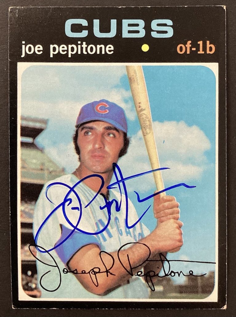 Joe Pepitone Signed 1971 Topps #90 Baseball Card Chicago Cubs Autograph TPG