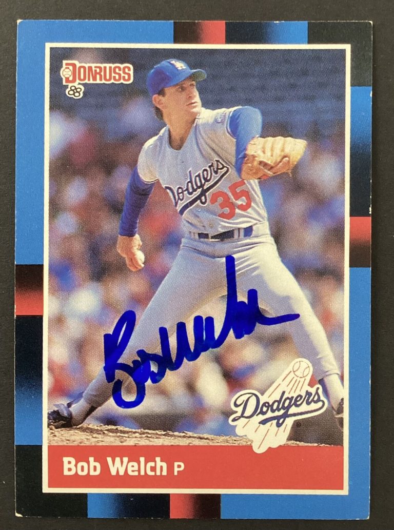 Bob Welch Signed 1987 Fleer #253 Baseball Card Athletics Dodgers Autograph TPG