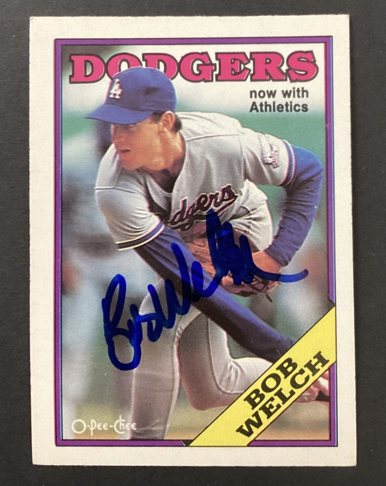 Bob Welch Signed 1988 O-Pee-Chee #118 Baseball Card Dodgers Autograph TPG
