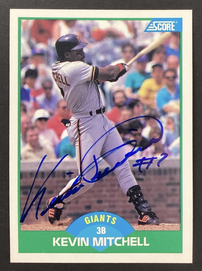Kevin Mitchell Signed 1989 Score #39 Baseball Card SF Giants Autograph TPG
