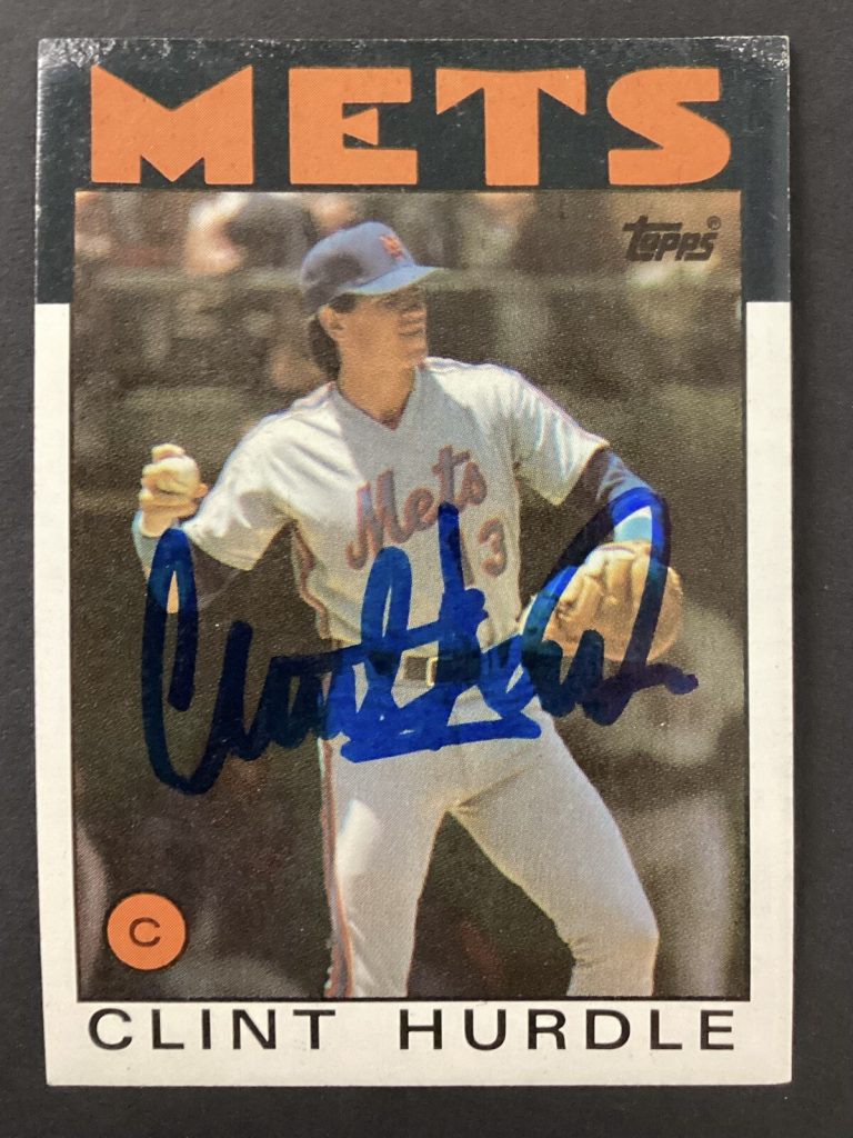 Clint Hurdle Signed 1986 Topps #438 Baseball Card New York Mets Autograph TPG