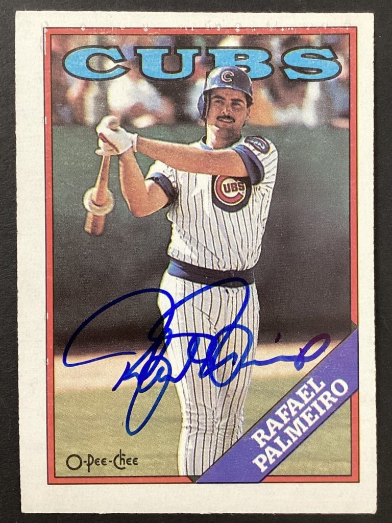 Rafael Palmeiro Signed 1988 O-Pee-Chee #186 Baseball Card Chi Cubs Autograph TPG