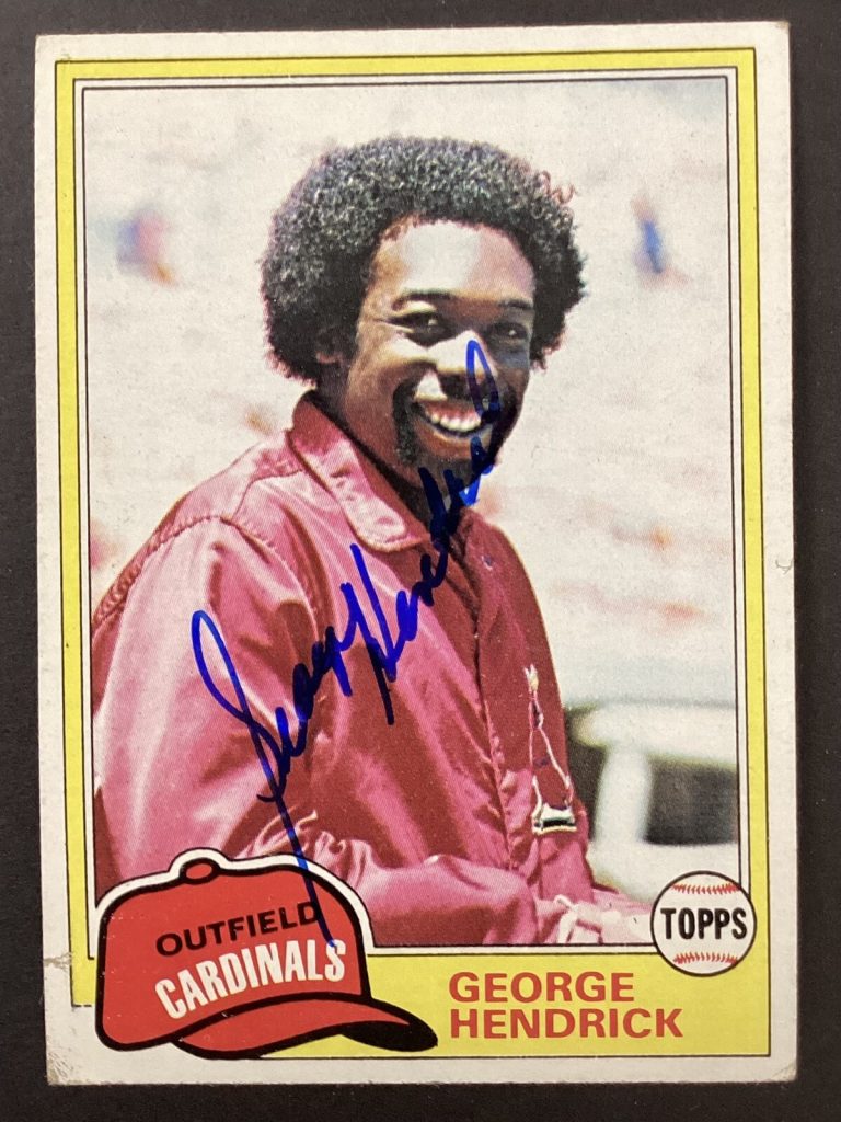 George Hendrick Signed 1981 Topps #230 Baseball Card Cardinals Autograph TPG